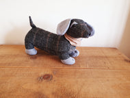 Sausage Dog Doorstop (grey)