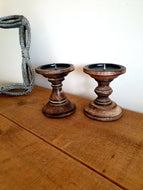 Wooden Candlesticks (dark finish)