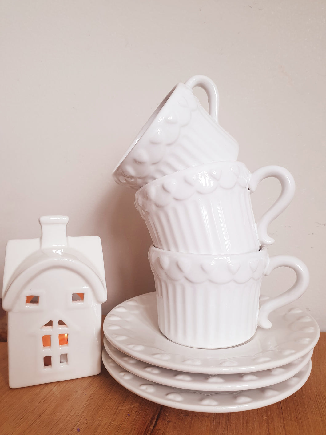 White Heart Cup & Saucer