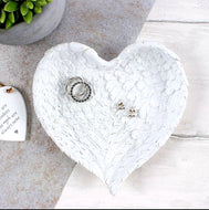 Glitter Heart shaped Angel wing trinket dish