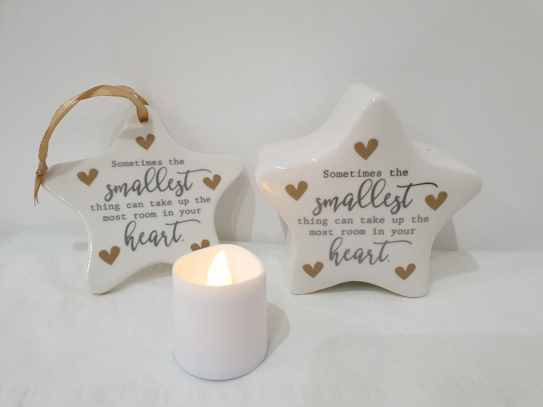 Smallest Thing money box & plaque