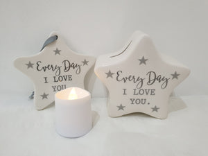 Every Day i love you Money Box & Plaque