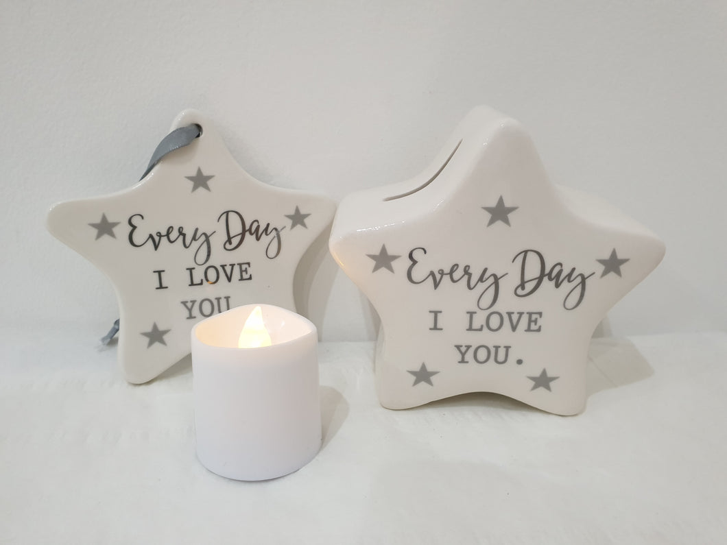 Every Day i love you Money Box & Plaque