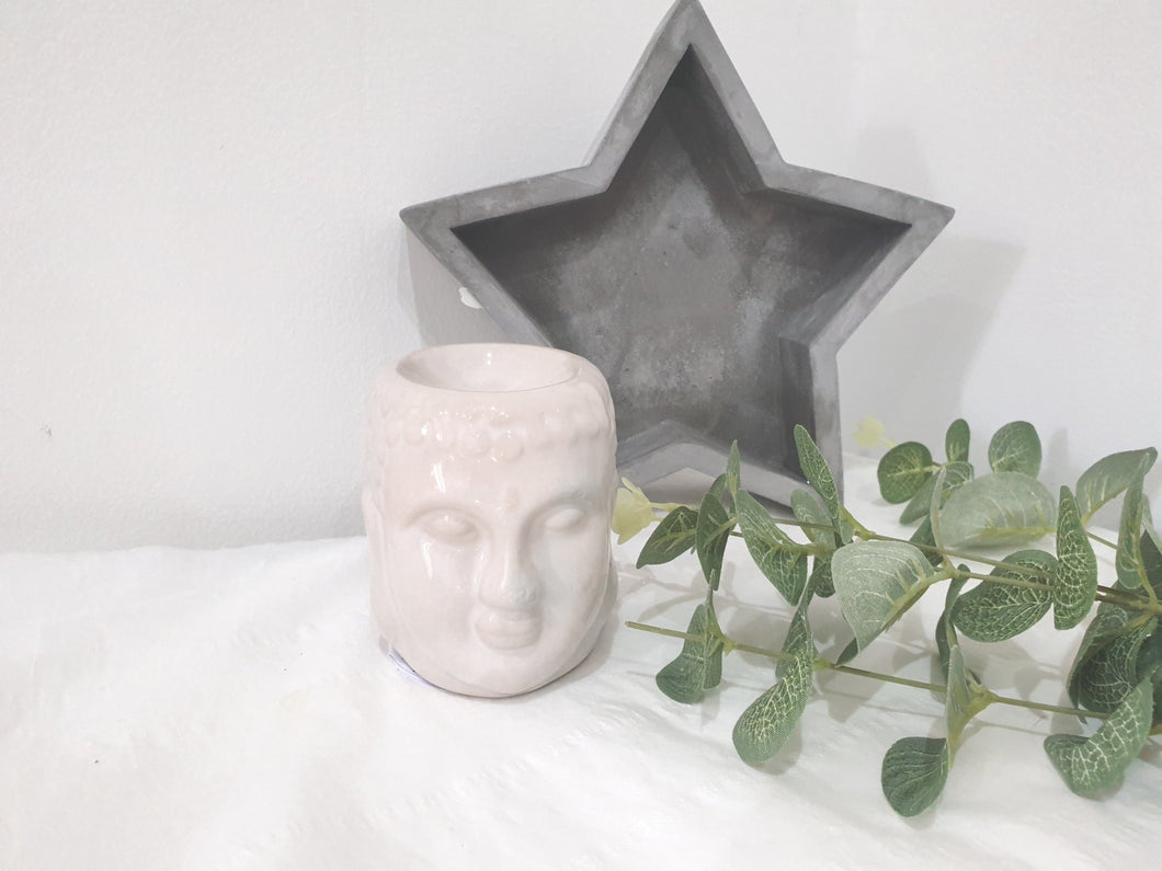 Buddha Head Oil Burner white