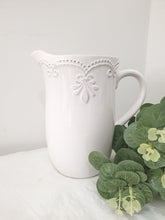 Load image into Gallery viewer, White Jug with Fleur De lis Embossment
