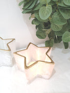 Frosted Star Tlight holder (white)