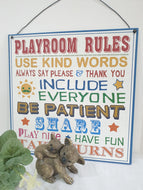 Playroom Rules Sign