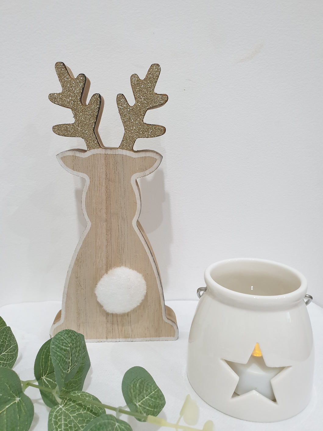 Wooden Sitting Reindeer