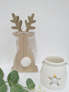 Wooden Sitting Reindeer