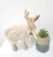 Cream Wooden Reindeer