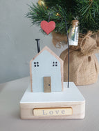 Wooden House Red Heart