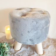 Grey Velvet stool