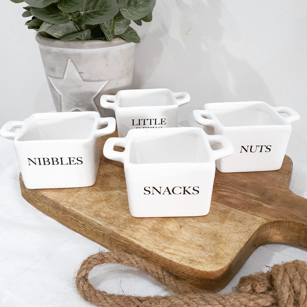 Square Snack Bowls Set of 4