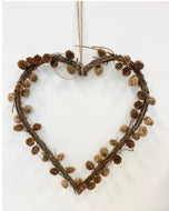 Natural Twig & Mini Pine Heart wreath