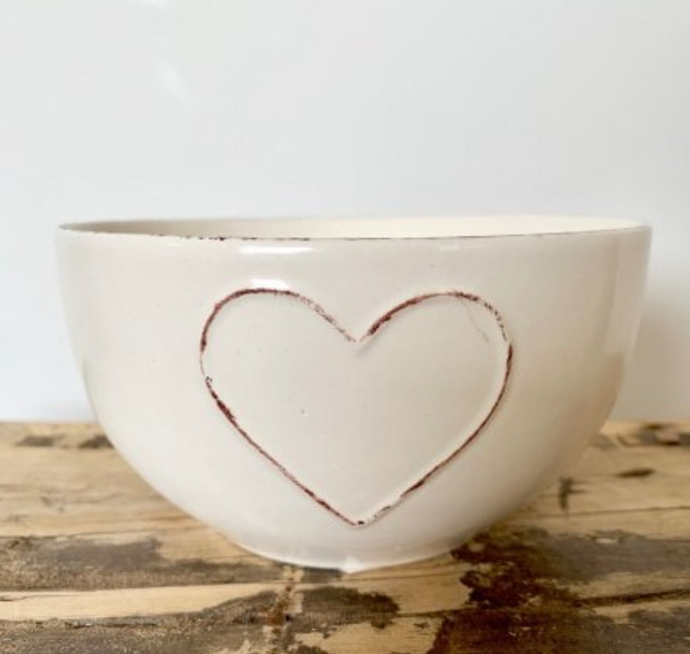 Heart Embossed Bowl Cream