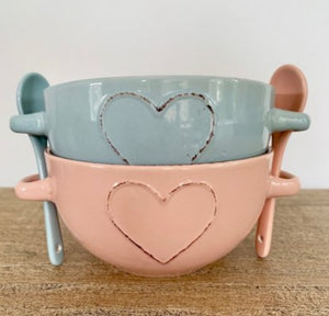Pink Embossed Bowl with handles
