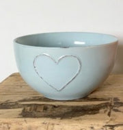 Heart Embossed Bowl Blue