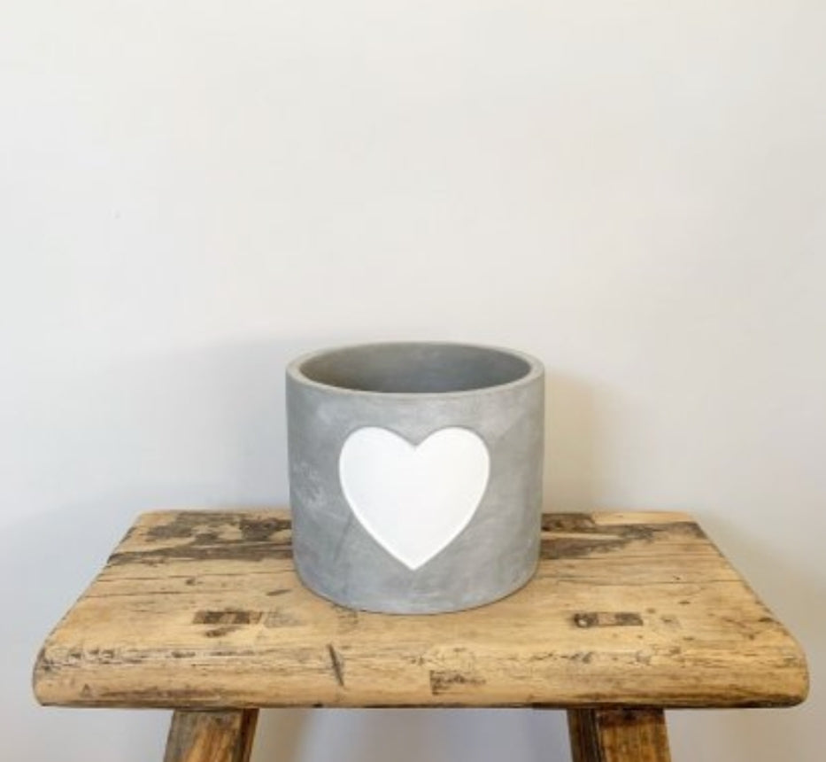 White Heart Cement planter Medium