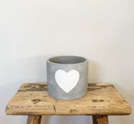 White Heart Cement planter Medium