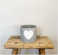 White Heart Cement planter Small