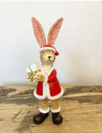Standing santa Rabbit with present