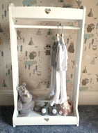 Wooden Children's clothes stand with Heart cutout