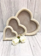 Wooden Heart Trays Set of 3