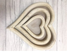 Load image into Gallery viewer, Wooden Heart Trays Set of 3
