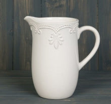 Load image into Gallery viewer, White Jug with Fleur De lis Embossment
