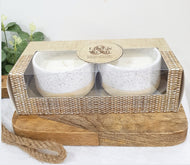 Linen Wool - Natural interior candle set