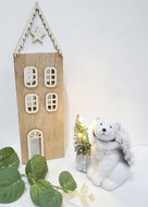 White Wooden Christmas House