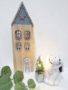 Grey Wooden Christmas House