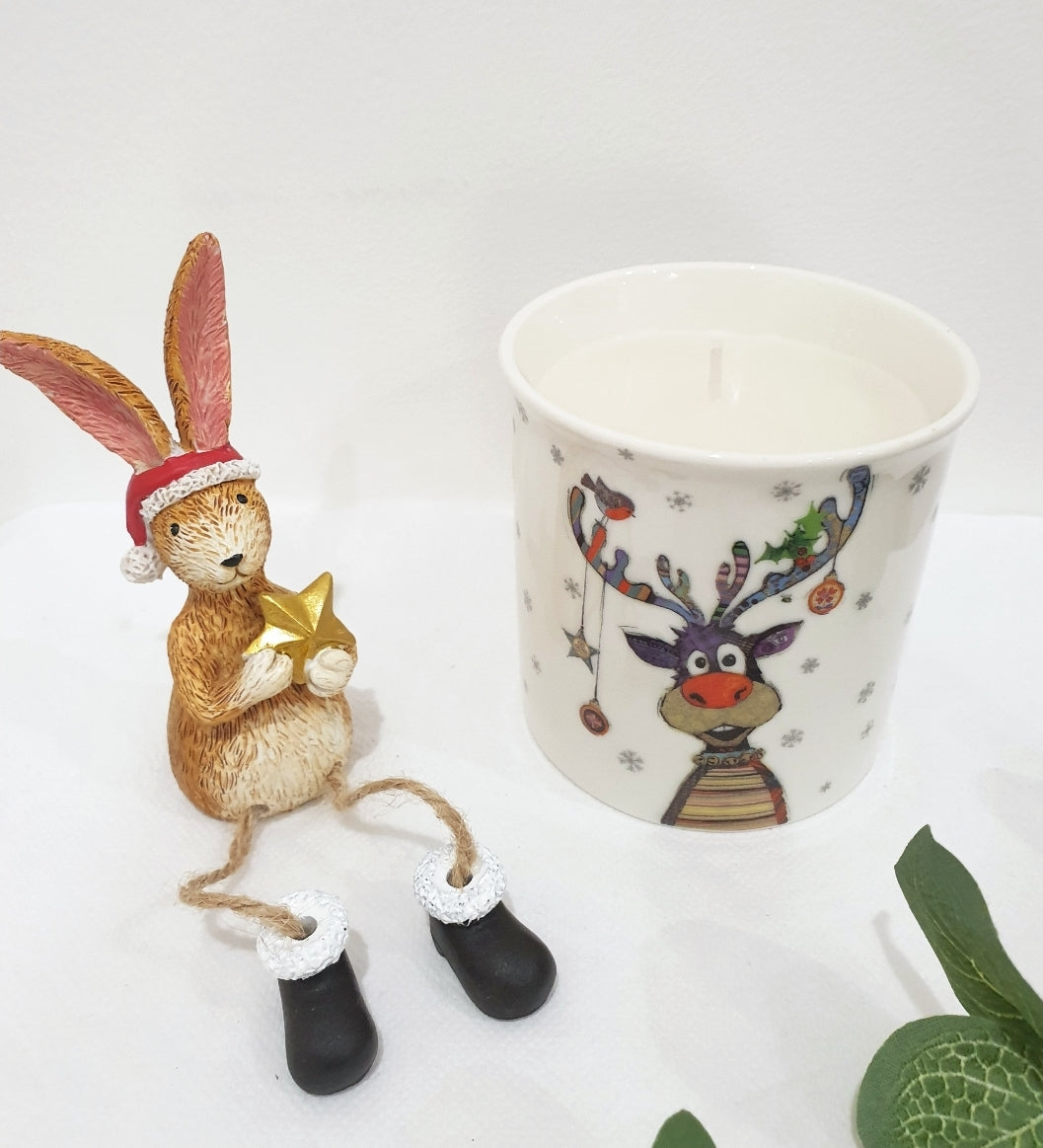 Bug Art Colourful Rudolph Candle