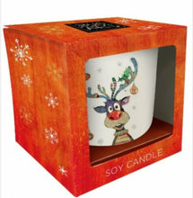 Load image into Gallery viewer, Bug Art Colourful Rudolph Candle
