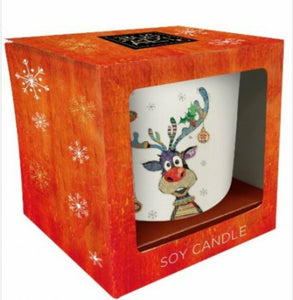 Bug Art Colourful Rudolph Candle