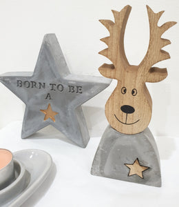 Cement and Wood Reindeer