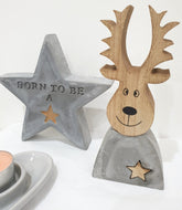 Cement and Wood Reindeer