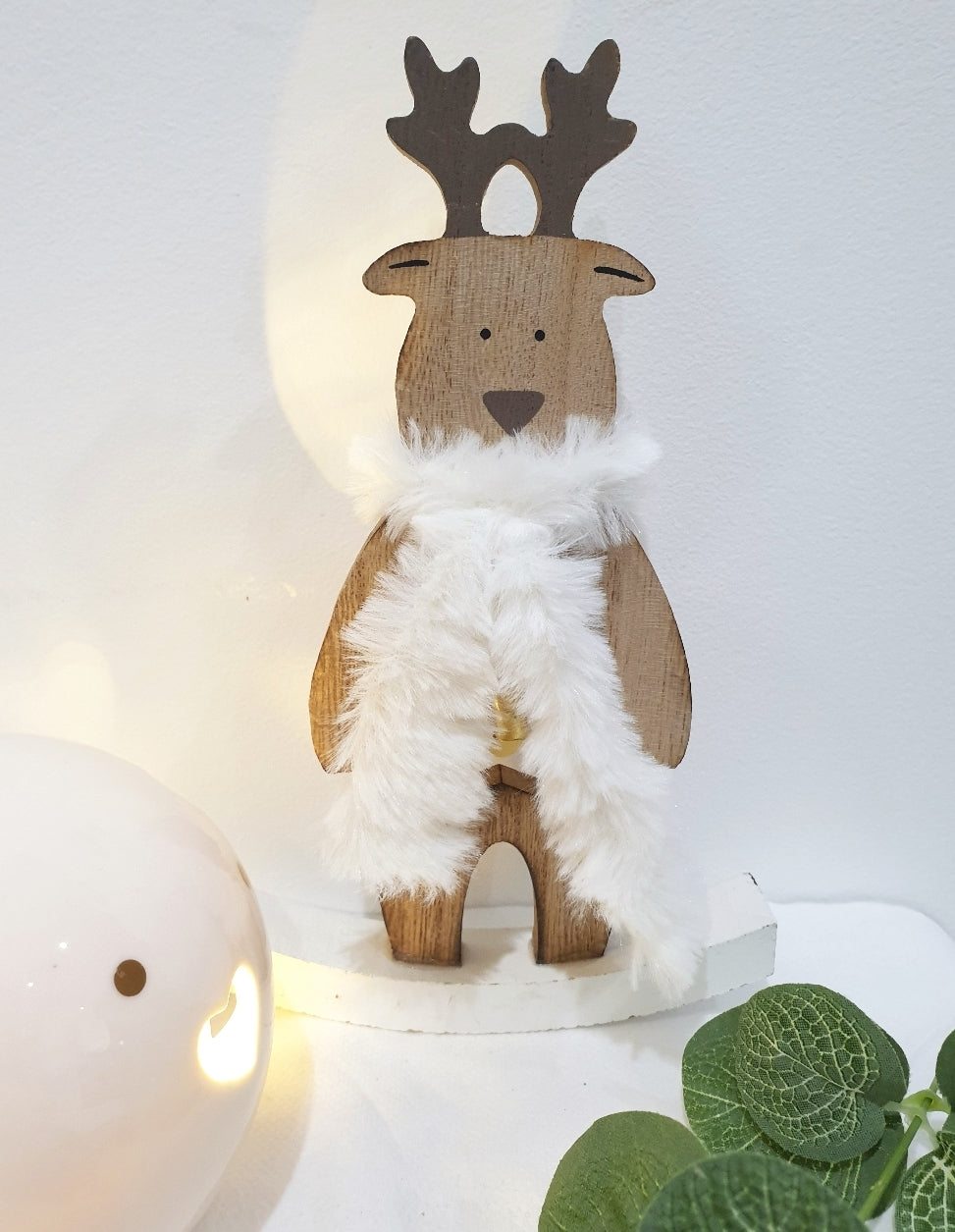 Wooden Rocking Reindeer with Scarf