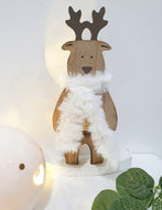 Wooden Rocking Reindeer with Scarf