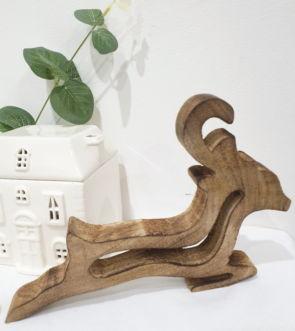 Rustic Wooden Reindeer Decoration