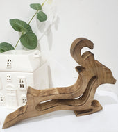 Rustic Wooden Reindeer Decoration
