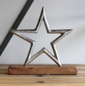 Star on wooden Base
