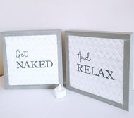 Bathroom Plaque Set of 2